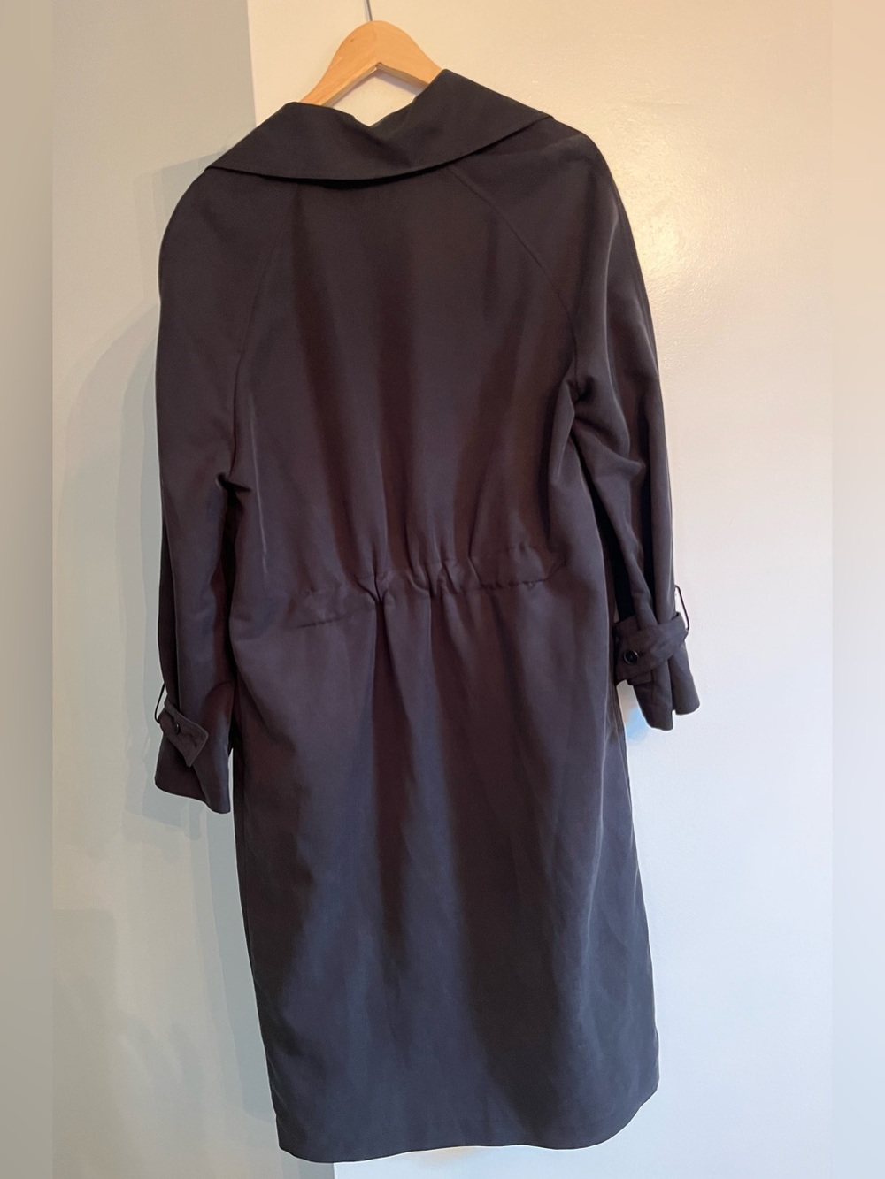 Zara Long Black Trench Coat - Picture 4 of 4